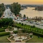نهر دجلة في منطقة الغابات في الموصل