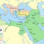 الدولة الأموية في أقصى اتساعها باللون الأخضر الفاتح في عهد هشام بن عبد الملك.